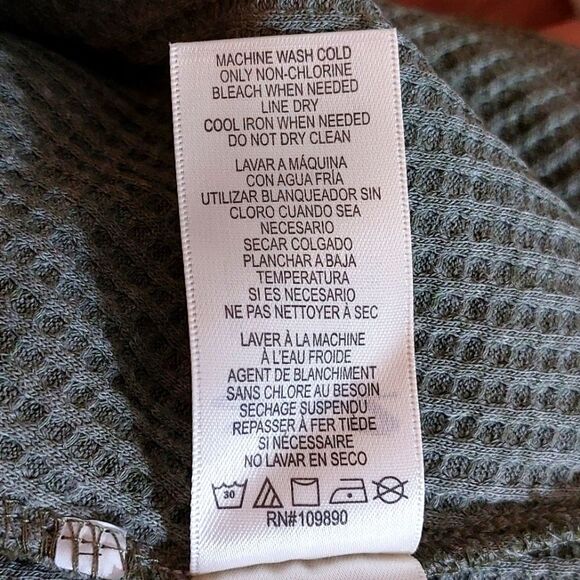 Seven7 Women's Oversized Drop-Shoulder Waffle Cotton  Top Heathered Grey-Olive - Picture 10 of 10